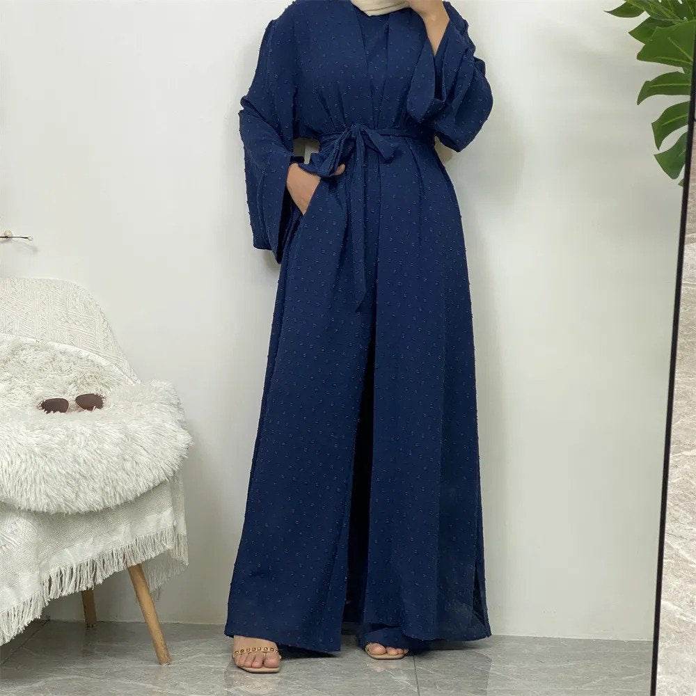 Navy - 3 Piece Abaya Set