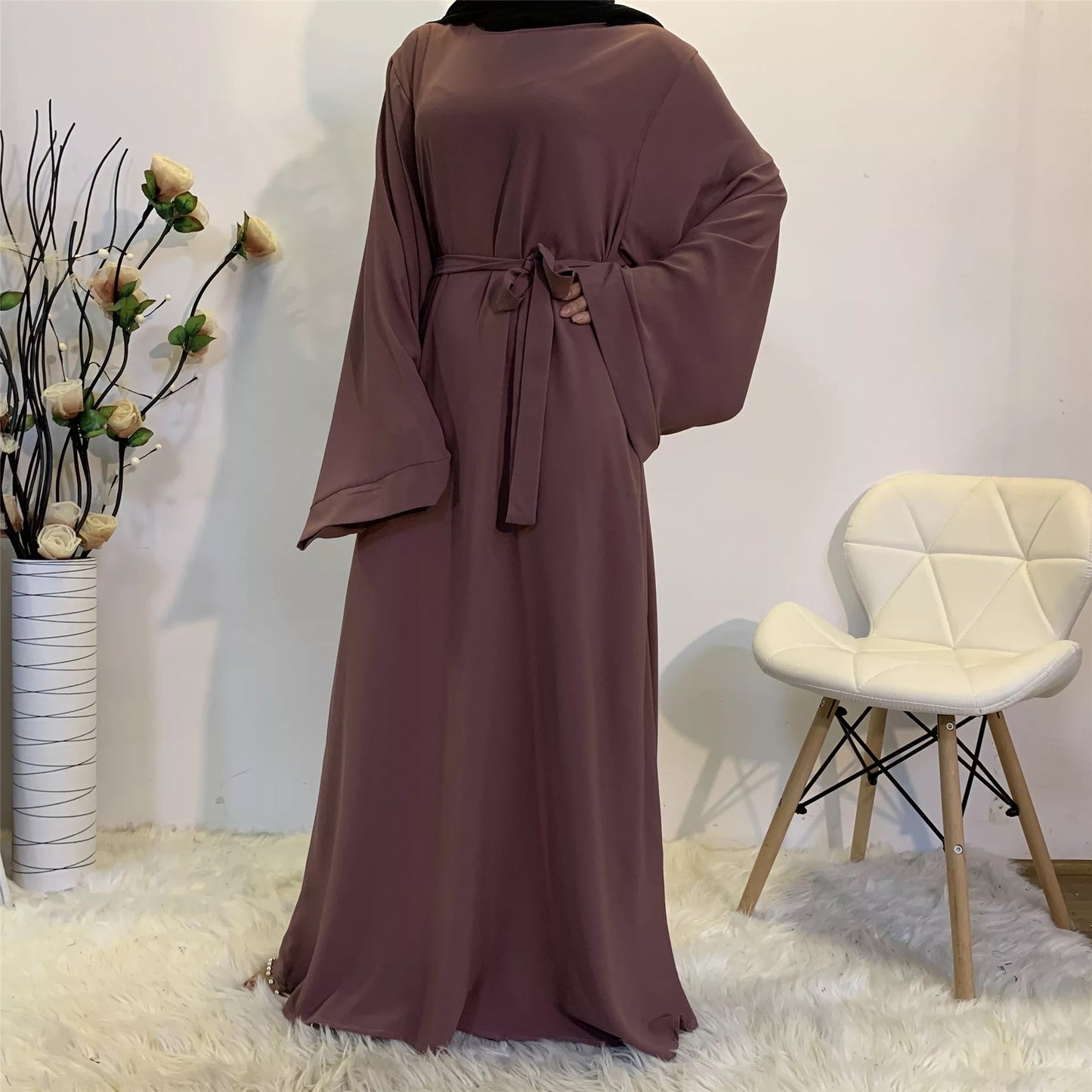 Mauve - Umbrella Cut Closed Abaya