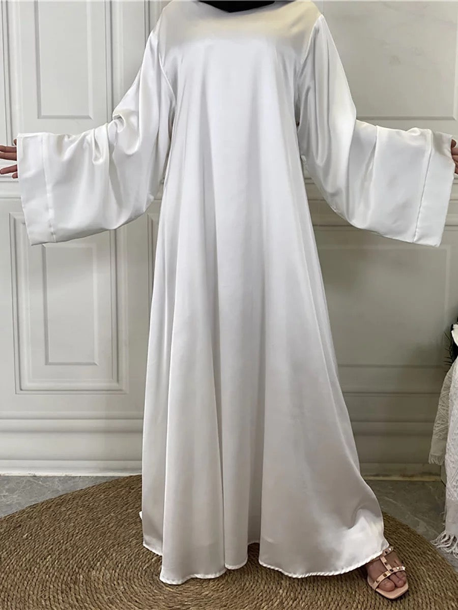 White - Satin Elegant Abaya