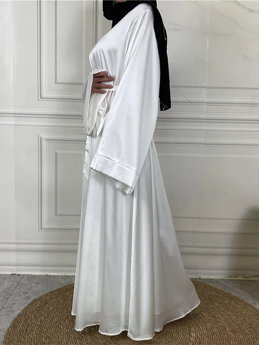 White - Satin Elegant Abaya