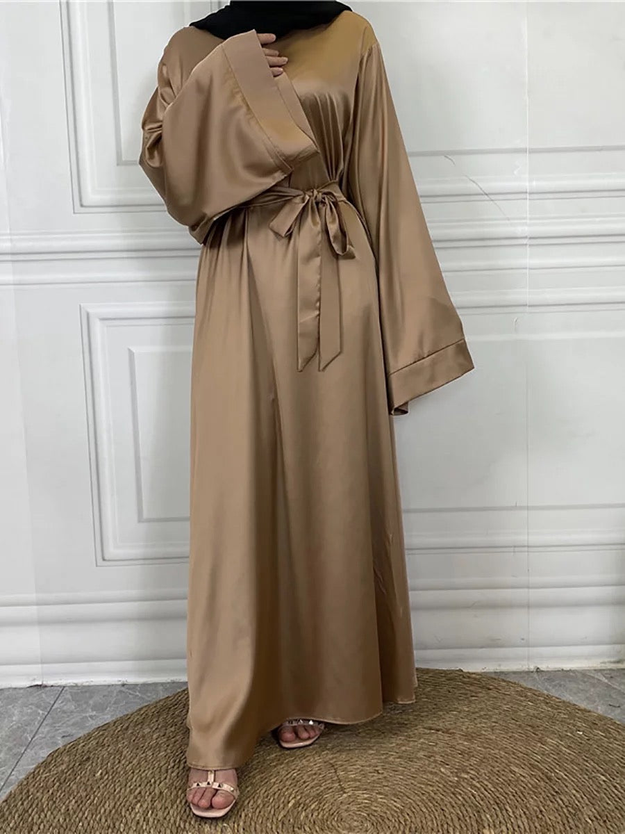 Gold Satin Elegant Abaya