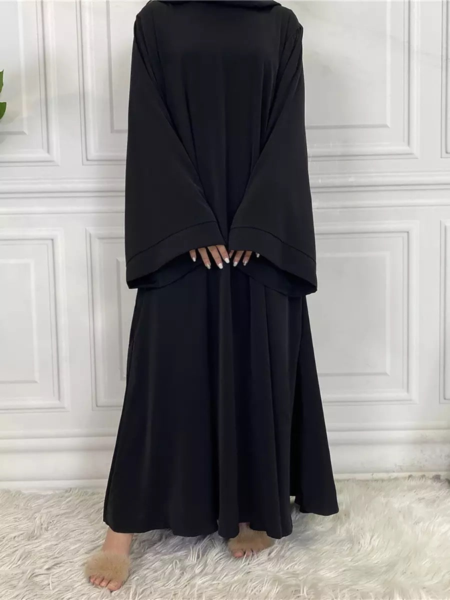 Black Umbrella Cut Closed Abaya