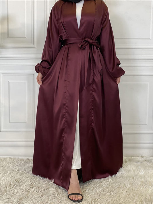 Maroon - Satin Luxury Abaya