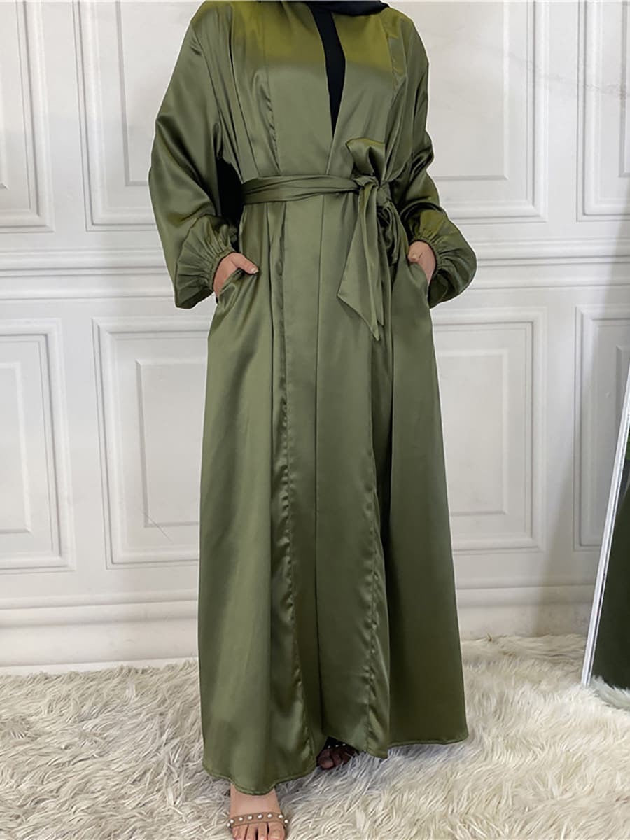 Emerald Green - Satin Luxury Abaya – The Modest Square